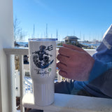 'Poseidon I'd Rather Be Surfing' Stainless Steel Travel Mug