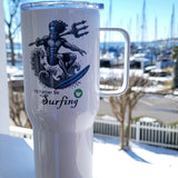 'Poseidon I'd Rather Be Surfing' Stainless Steel Travel Mug