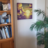 'Serene Sunset Sailboat / Golden' Canvas Wall Art