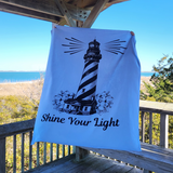 'Shine Your Light' Lighthouse Throw Blanket