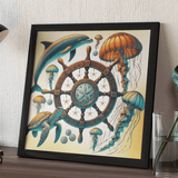 'Ships Wheel Fantasy Ocean' Canvas Wall Art