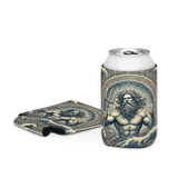 Side view of Poseidon blue can cooler.