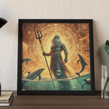 'Poseidon with Chakras & Tree of Life' Canvas Wall Art