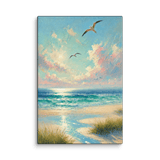 Radio Beach Sea Grass Birds Soft Canvas Wall Art 8x12 wall view