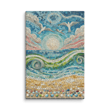 Mosaic Radio Beach Sea Glass Birds Canvas Wall Art 8x12 wall view