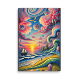 Surreal Sailboat Sunset Solitude Canvas Wall Art 8x12 wall view