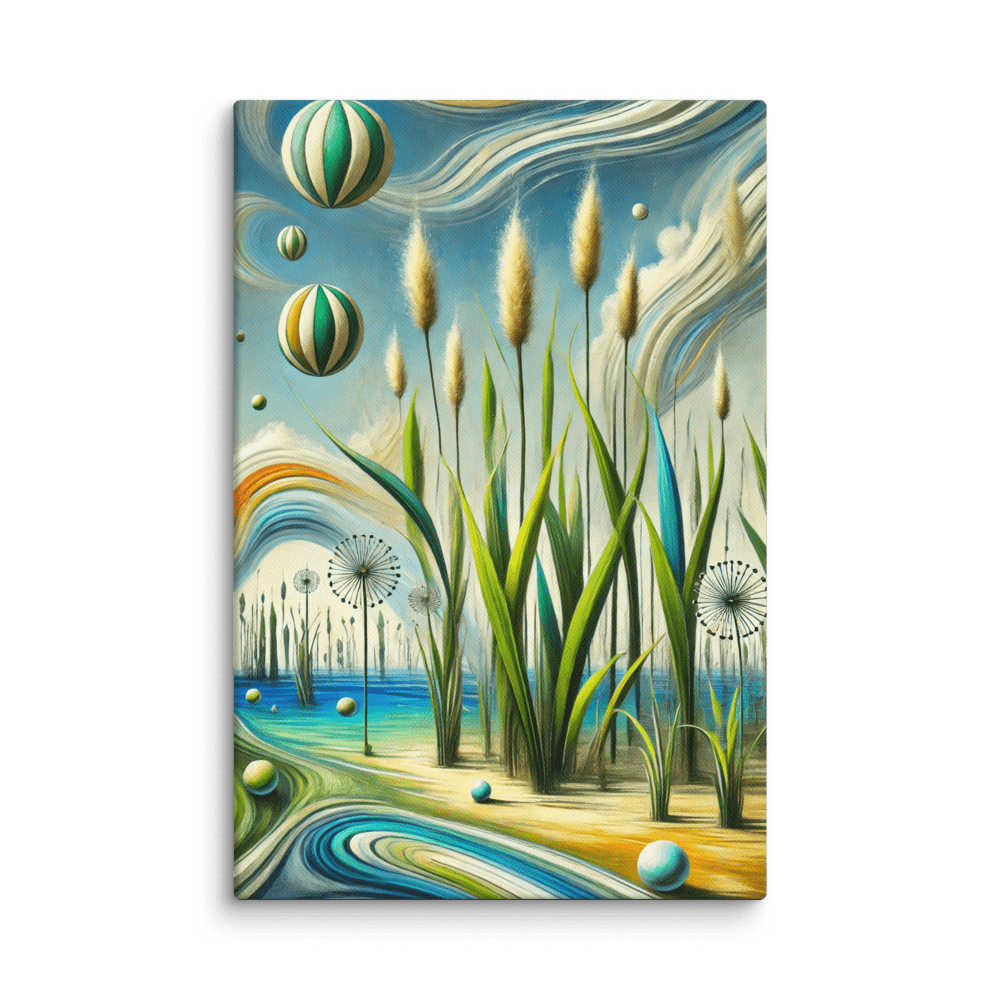 Surreal Sea Beach Grass Canvas Wall Art 8x12 wall view