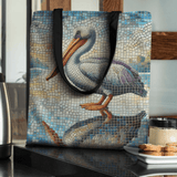 'Pelican / Mosaic' Tote Bag – Ocean-Inspired Style