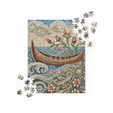 Mosaic Boat Lake Worth Floral Scene Puzzle 252 pieces