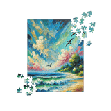 Post Impression Radio Beach Coastal Art Puzzle 252 pieces