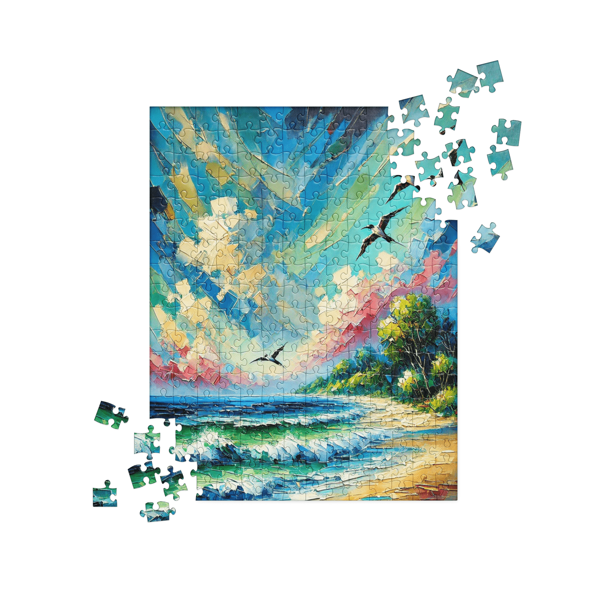 Post Impression Radio Beach Coastal Art Puzzle 252 pieces