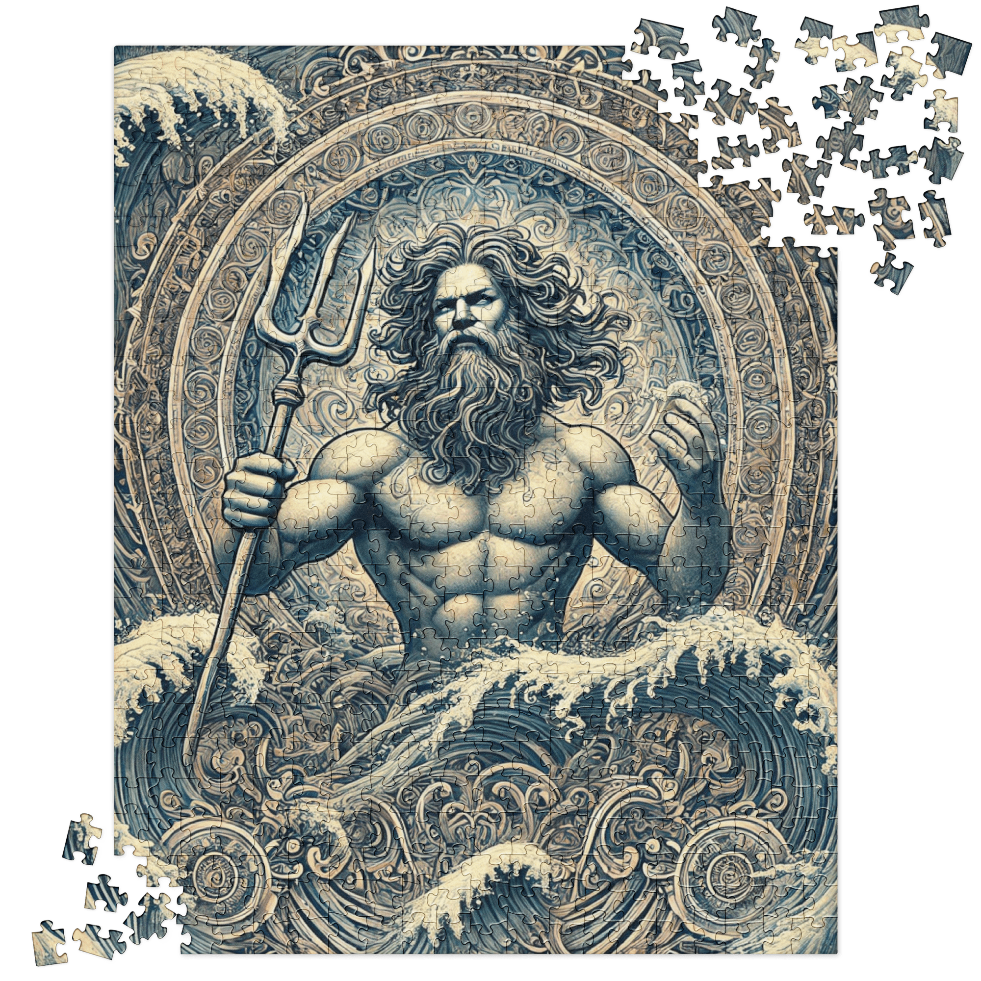 Poseidon Blue Mandalas Mythical Ocean Puzzle 520 pieces