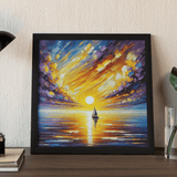 'Serene Sunset Sailboat / Abstract' Canvas Wall Art
