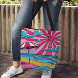 Pink Beach / Pop Art' Tote Bag – Ocean-Inspired Style