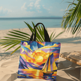 'Sail Sunset / Cubist' Tote Bag – Ocean-Inspired Style