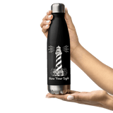 'Be The Light' Lighthouse Black Stainless Steel Bottle