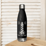 'Shine Your Light' Lighthouse Black Stainless Steel Bottle