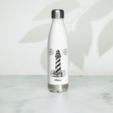 'Shine' Lighthouse White Stainless Steel Bottle