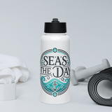 'Seas The Day / Anchor' Stainless Steel Water Bottle