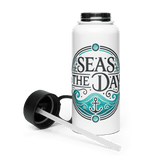 'Seas The Day / Anchor' Stainless Steel Water Bottle