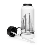 'Ketch' Sailboat Line Drawing - Stainless Steel Water Bottle