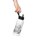 'Cutter Rig Yawl' Sailboat Line Drawing – Stainless Steel Water Bottle