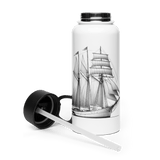 'Cutter Rig Yawl' Sailboat Line Drawing – Stainless Steel Water Bottle