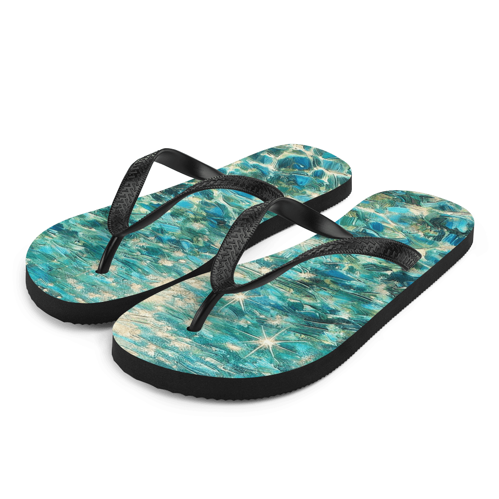 Flip Flops Bahamian Waters Post Impressionistic Front Left