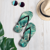 'Bahamian Waters Surreal Turquoise' Flip Flops – Ocean-Inspired Style