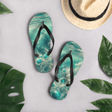 'Bahamian Waters Surreal Turquoise' Flip Flops – Ocean-Inspired Style