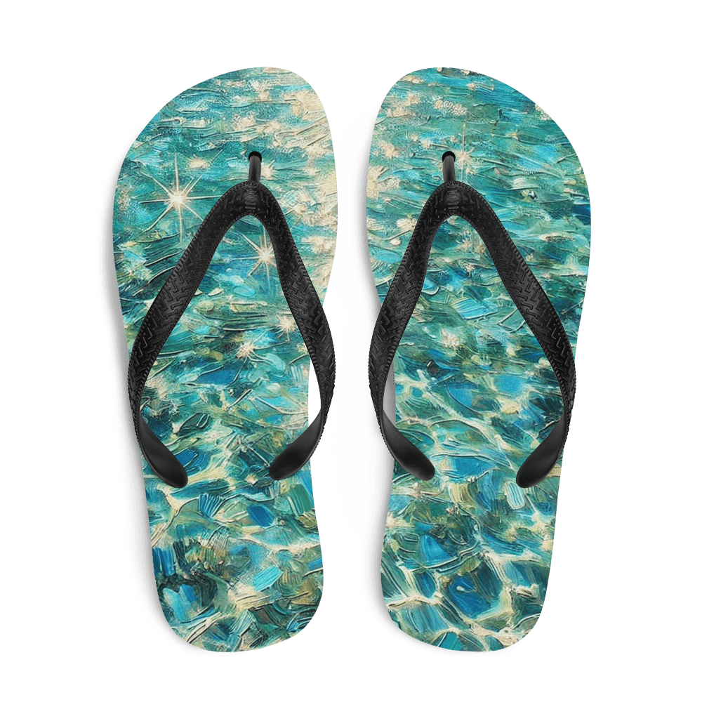 Flip Flops Bahamian Waters Post Impressionistic White Top