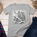 'Poseidon & Amphitrite in Dolphin-Pulled Chariot' - Unisex T-Shirt – Nautical Style Meets Comfort