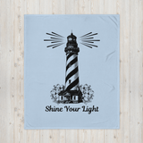 'Shine Your Light' Lighthouse Throw Blanket