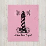 'Shine Your Light' Lighthouse Throw Blanket