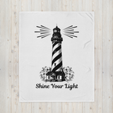 'Shine Your Light' Lighthouse Throw Blanket