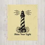 'Shine Your Light' Lighthouse Throw Blanket