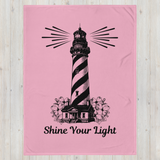 'Shine Your Light' Lighthouse Throw Blanket