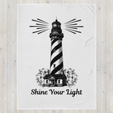 'Shine Your Light' Lighthouse Throw Blanket