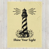 'Shine Your Light' Lighthouse Throw Blanket