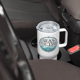 'Seas The Day / Anchor' Stainless Steel Travel Mug