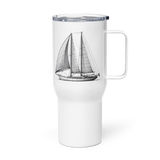 'Ketch' Sailboat Line Drawing – Stainless Steel Travel Mug