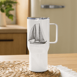 'Ketch' Sailboat Line Drawing – Stainless Steel Travel Mug