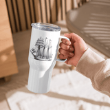 'Classic Schooner' Sailboat Line Drawing – Stainless Steel Travel Mug