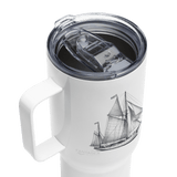 'Cutter Rig Yawl' Sailboat Line Drawing – Stainless Steel Travel Mug