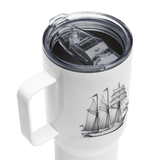 'Classic Schooner' Sailboat Line Drawing – Stainless Steel Travel Mug