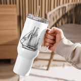 'Cutter Rig Yawl' Sailboat Line Drawing – Stainless Steel Travel Mug