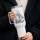 'Cutter Rig Yawl' Sailboat Line Drawing – Stainless Steel Travel Mug