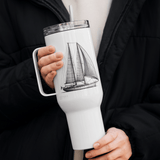 'Ketch' Sailboat Line Drawing – Stainless Steel Travel Mug