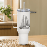 'Ketch' Sailboat Line Drawing – Stainless Steel Travel Mug