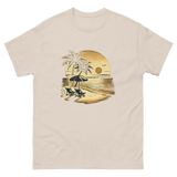 Beach serene scene at sunset t-shirt in natural color, front view